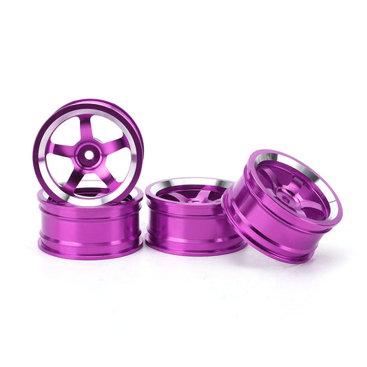 4Pcs 1/10 Aluminum Alloy Wheel Hub Accessory RC Parts Fit for HSP 94123 Touring Drift CarPurple