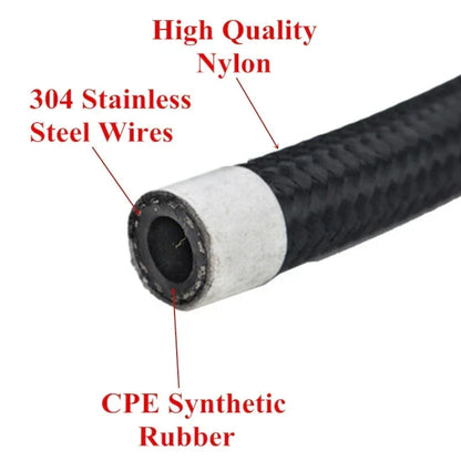 8 Meters 26FT AN4 AN6 AN8 AN10 Universal Car Fuel Hose Oil Gas Line Nylon Steel Braided Radiator Cooler Brake Hose CPE Pipe Tube