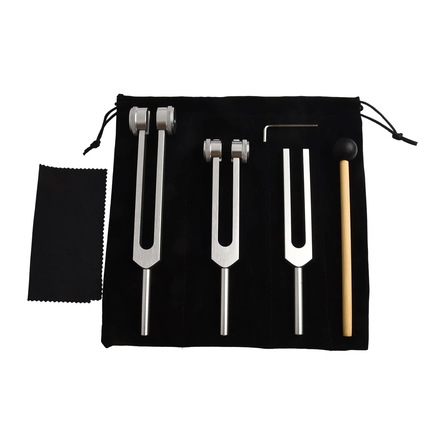 Tuning Forks Set 27.9x18.8x4.5cm Metal SILVER/GOLD128Hz 256Hz 512Hz Tuning Forks  For Musical Instruments Adjustment Tool