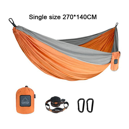 Portable Nylon Parachute Fabric Single and Double Size Outdoor Camping Hiking Garden Hammock