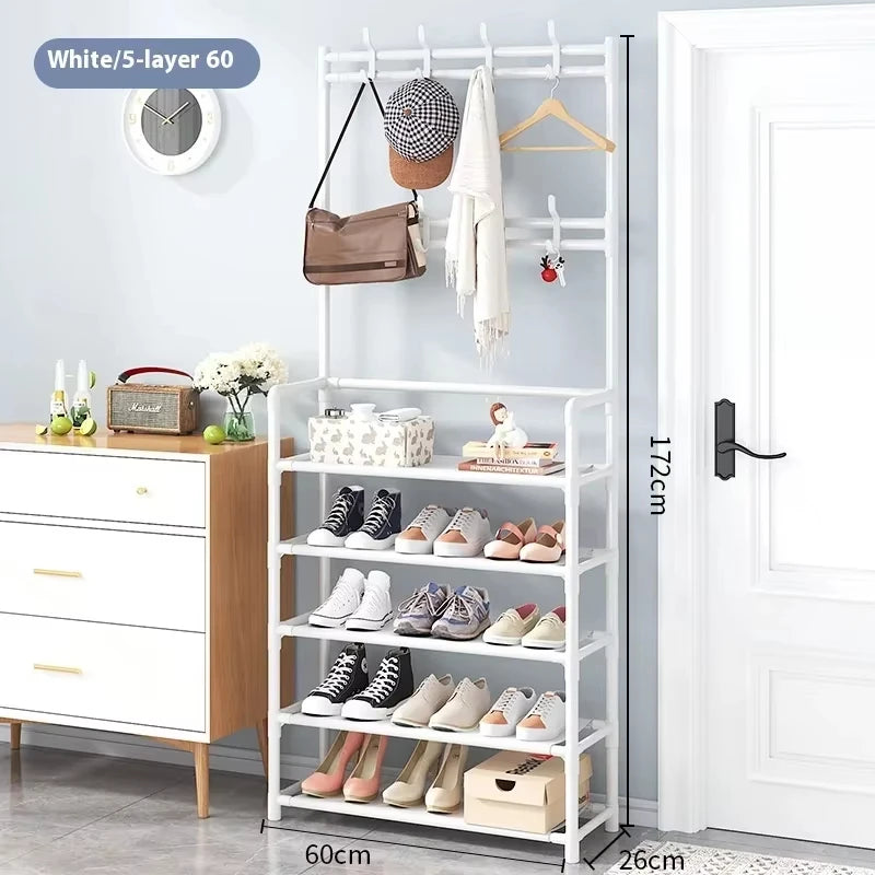 Clothes Hat Hangers Shoe Rack Multi-ayer Shoe Rack Simple Floor Shoes and Hat Racks Load-bearing Living Room Organizer Shelf