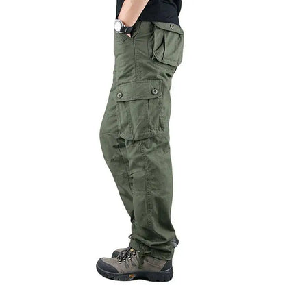 Men's Camo Pants Tactical Cargo Trousers Pure Cotton Overalls Camouflage Loose Work Wear Sports Climbing Sweatpants Heavy Weight