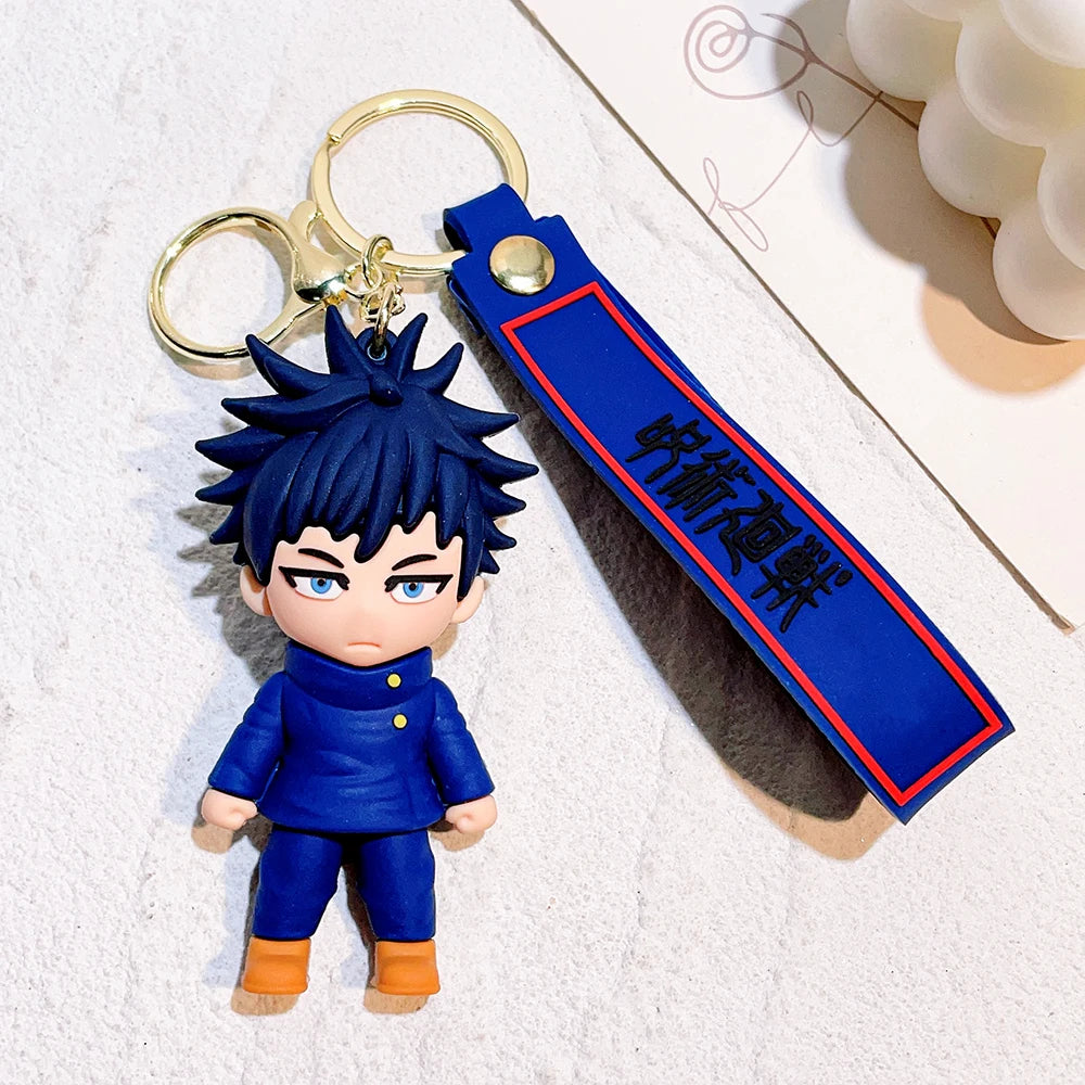 Anime Jujutsu Kaisen Cosplay keychain Gojo Itadori Fushiguro Kugisaki Sukuna Kawaii Doll Keyrings for Bag Pendant Key Holder