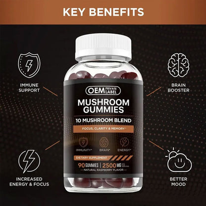 Mushroom Gummies Brain Booster Lion Mane Mushroom Gummies