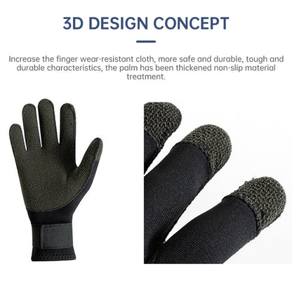 3/5mm Thick Kevlar Diving Gloves. Scratch-proof, for fish hunting, deep dive, spearfishing & skiing.