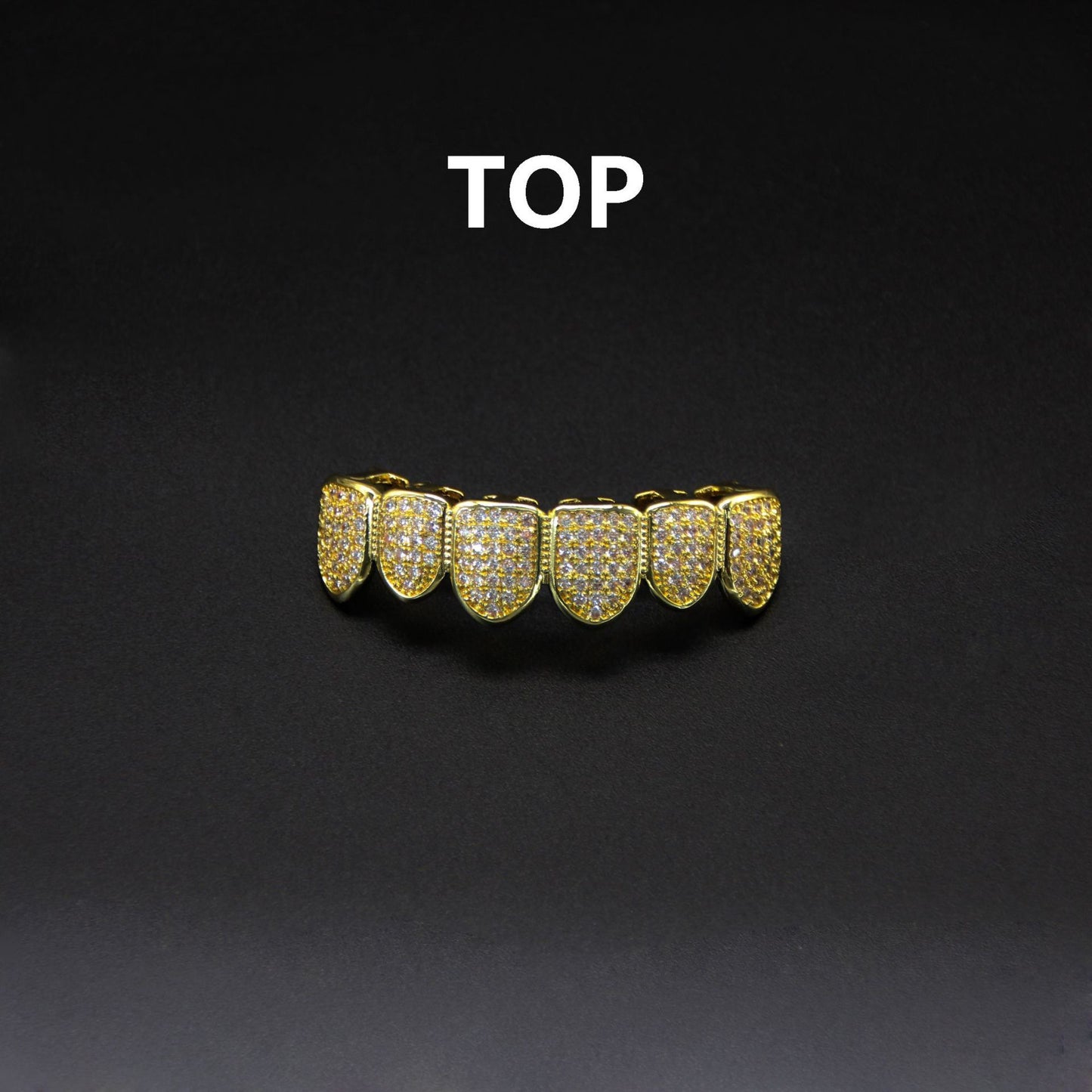 Hip hop braces with copper zircon micro inlaid with real gold Halloween teeth decoration exaggerated hiphopgrills