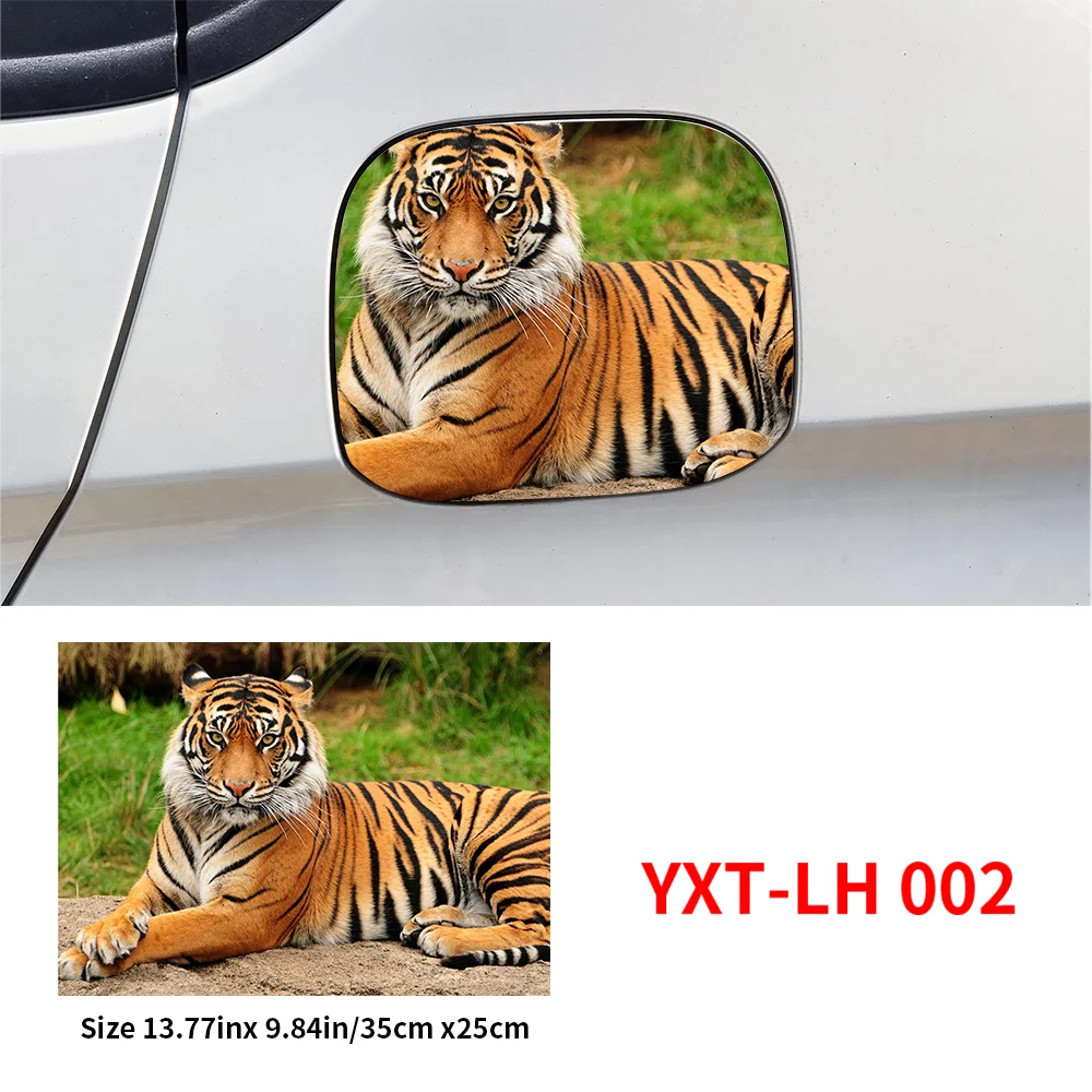 Car Cool Tiger Stickers Car Fuel Tank Cap Sticker Decoration Trim Cover Waterproof Sunscreen Vinyl Decal Exterior Accessories