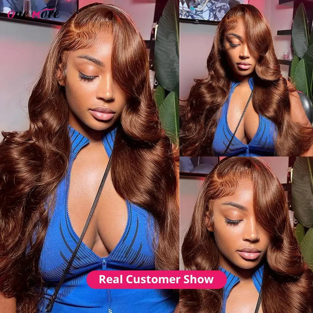 30inch Auburn Ginger Body Wave Bundles With Closure #30 Brown Bundles With Closure Colored Human Hair Bundles With Closure