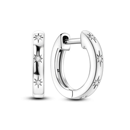 MULA 1PC Hoop Earrings Silver Plated Women Fashion Jewelry Gift For Party Anniversary