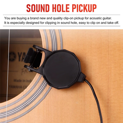 Clip-On Pickup for Acoustic Guitar Mandolin Bouzouki Violin Banjo Ukulele Lute