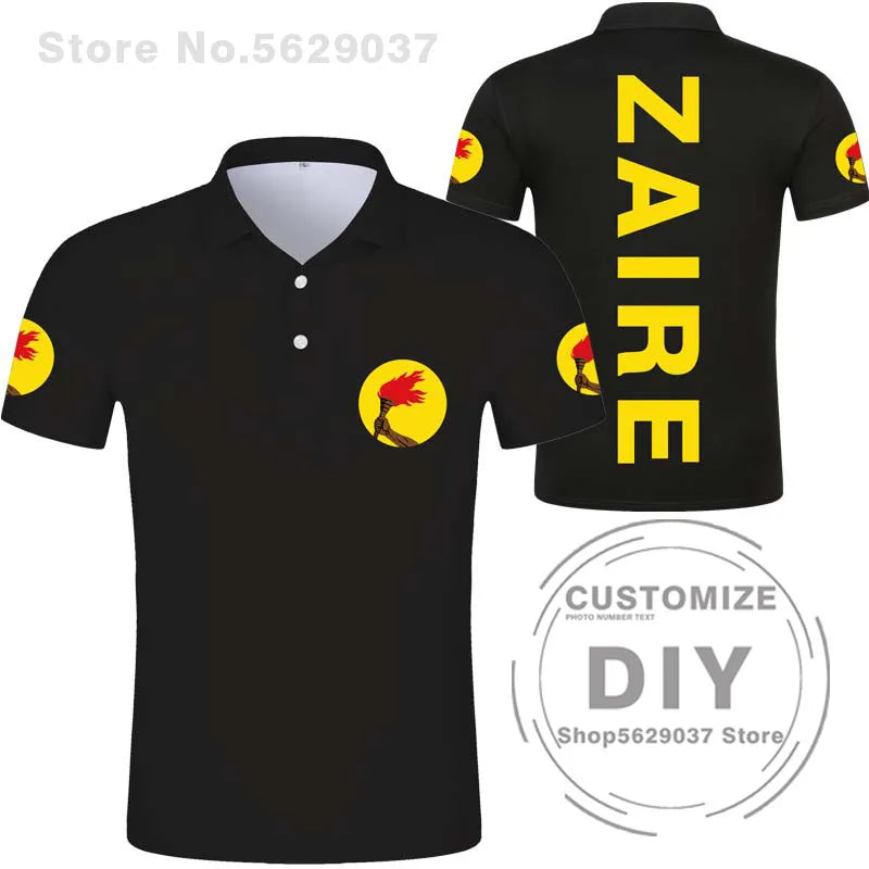 Zaire Flag 1971 1997 Polo Shirt Democratic Republic Of Congo Customized  Sports Polo Shirt Flag Polo Shirt Print Photo Clothes