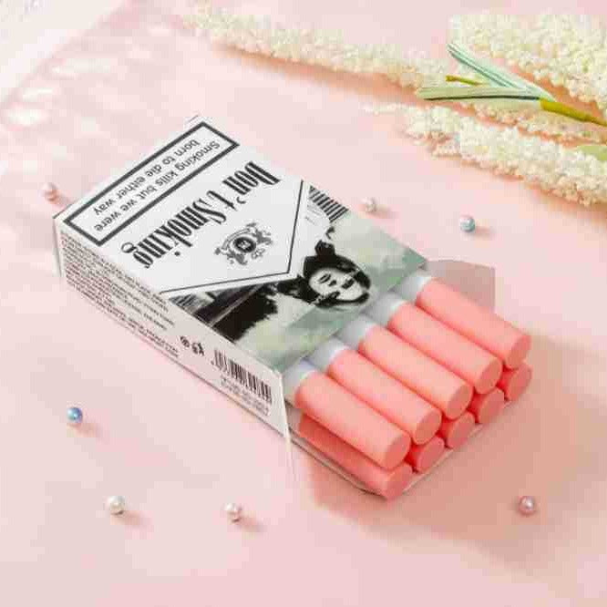 10 PCS Lana Del Rey Lipstick Matte Non Stick Cup Lip Gloss Smoke Pipe Lip Gloss Set Velvet Liquid Lipstick European Makeup