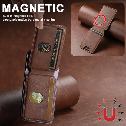 Suitable for Apple 15ProMax Android universal mobile phone magnetic card holder MagSafe magnetic ring PU leather