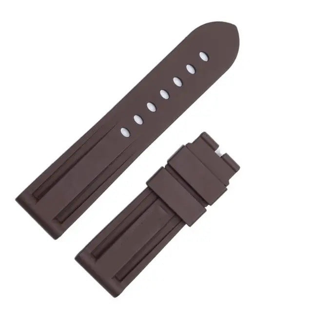 Panerai sea rubber watch strap original butterfly buckle folding buckle waterproof rubber silicone strap men's 22 24mm