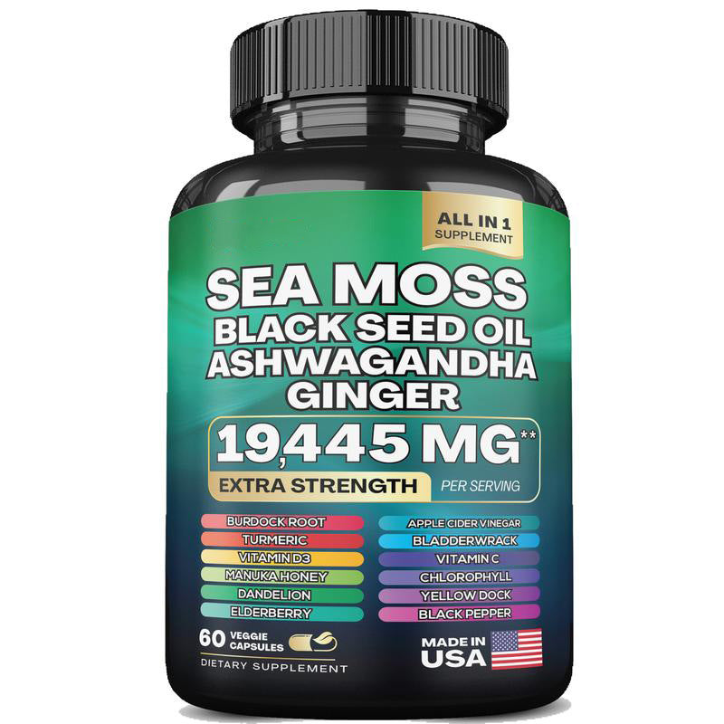 Sea moss Shilajit Frozen Collagen Peptide 2in1 Capsule Help Reduce Wrinkles