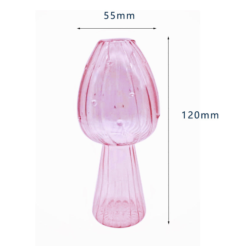 Glass Mushroom Vase Aromatherapy Vase Hydroponic Flower Arrangement Decoration Home Decoration Glass Creative Vase