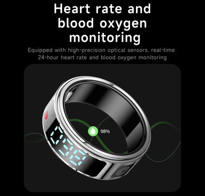 Xiaomi SR08 Smart Ring LED Display Screen Men Women Heart Rate Blood Oxygen Monitoring Multi Sports Modes IP68 5ATM Waterproof