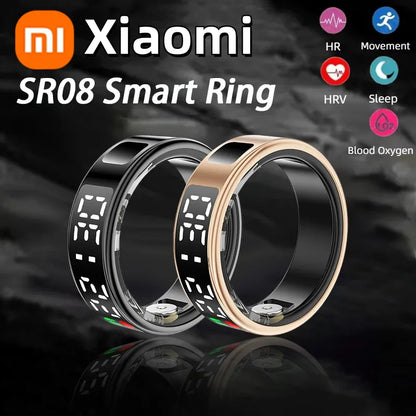 Xiaomi SR08 Smart Ring LED Display Screen Men Women Heart Rate Blood Oxygen Monitoring Multi Sports Modes IP68 5ATM Waterproof