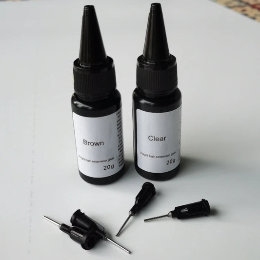 Factory provides 20g UV wig adhesive, hair styling tools, and accessories in black, transparent, and brown colors