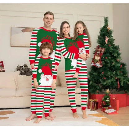 2024 Christmas Pajamas Family Set Red Green Mother Kids Adult Baby Xmas Family Matching Outfits Family Christmas Pajamas Clothes