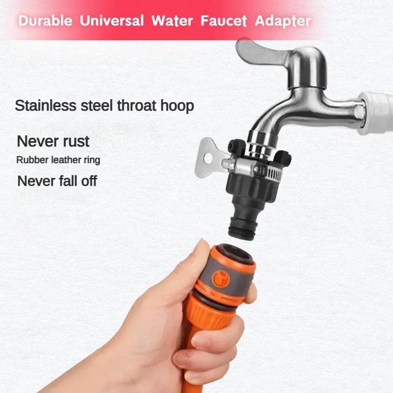 Durable Universal Water Faucet Adapter Plastic Hose Fitting Quick Connect Fitting Tap for Car Washing Garden Irrigation