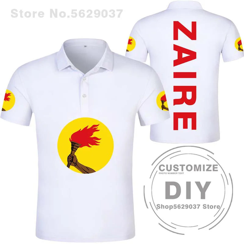 Zaire Flag 1971 1997 Polo Shirt Democratic Republic Of Congo Customized  Sports Polo Shirt Flag Polo Shirt Print Photo Clothes