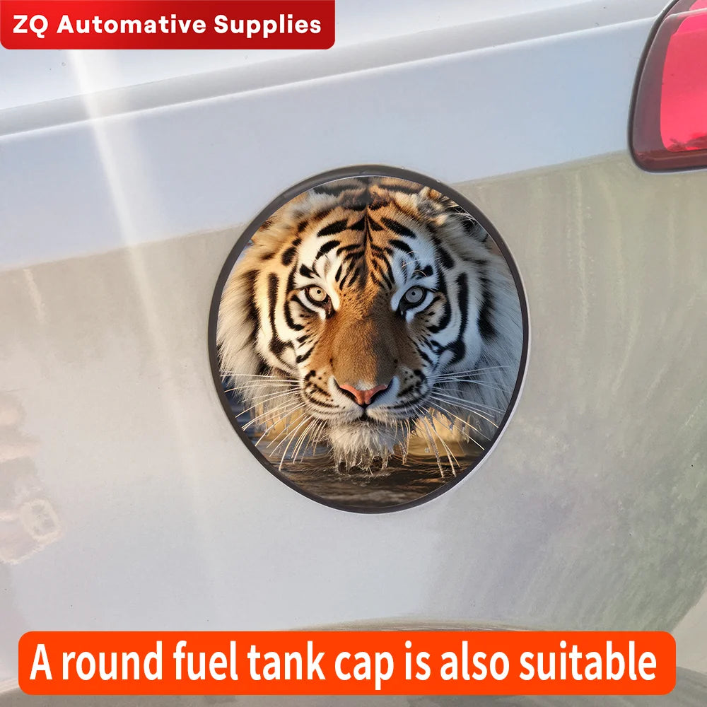 Car Cool Tiger Stickers Car Fuel Tank Cap Sticker Decoration Trim Cover Waterproof Sunscreen Vinyl Decal Exterior Accessories