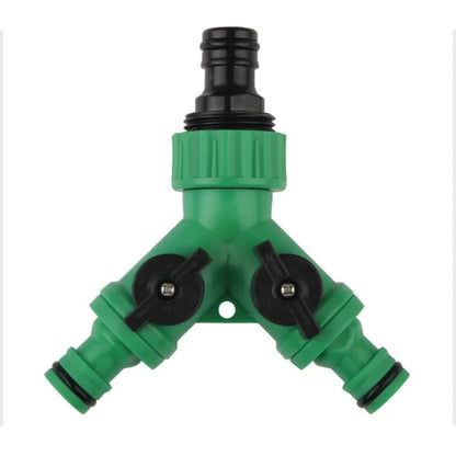 2 Way Garden Hose Splitter Garden Hose Connector with Faucet Watering Shut Off for Landscaping Flower Planting Irrigation