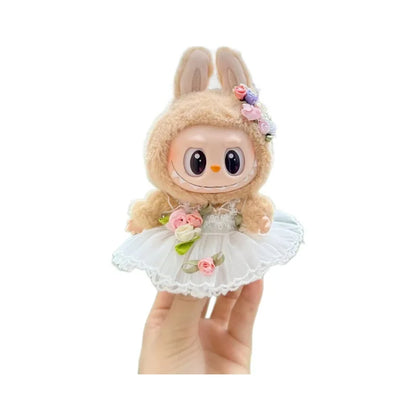 17cm Labubu I II Idol Dolls Sitting Party Cute Plush Doll'S Clothes Clothing Korea Kpop Exo Wedding Princess Dress