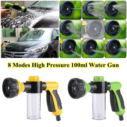 8Function Portable Auto Foam Lance Water Gun High Pressure Nozzle Jet Car Washer Sprayer Garden Clean Tool Automobiles Wash Tool