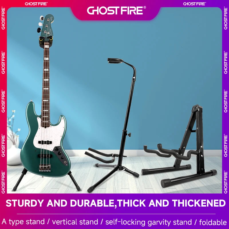 Ghost Fire Vertical folk guitar stand floor-standing home rack ukulele folding guitar stand electric guitar stand(DT-stand)