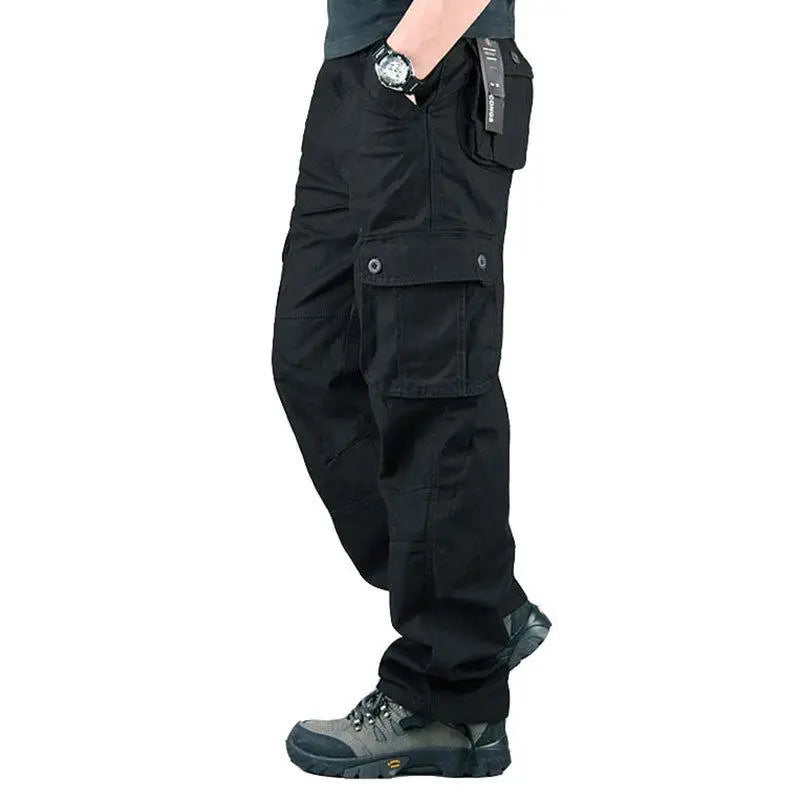 Men's Camo Pants Tactical Cargo Trousers Pure Cotton Overalls Camouflage Loose Work Wear Sports Climbing Sweatpants Heavy Weight