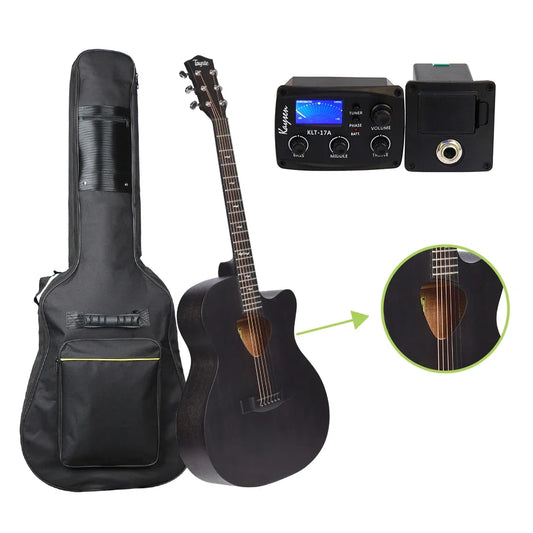 NEW ARRIVAL Folk Guitar Electric Acoustic Guitar Pick Shape Sound Hole With The EQ-17A And Padded Bag