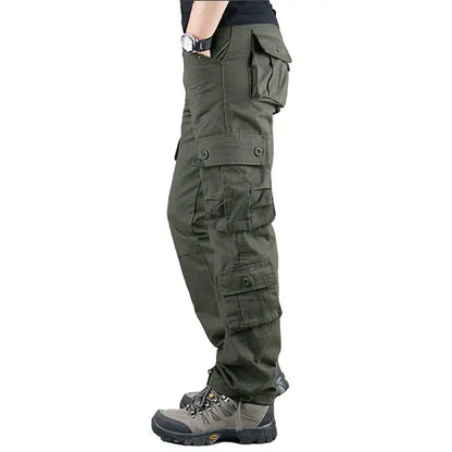 Men's Camo Pants Tactical Cargo Trousers Pure Cotton Overalls Camouflage Loose Work Wear Sports Climbing Sweatpants Heavy Weight