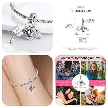 MULA 1PC Coffee Pet Moon Star Silver Plated Pendant Fit Original Snake Chain Charm Bracelet DIY Women Jewelry Gift