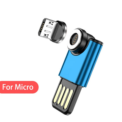 Melonboy 5Pin 540 Rotation Mini Magnetic Charger Usb Adapter Fast Charging Type C Micro Usb Charger for Samsung Huawei Xiaomi