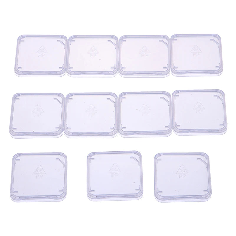 10pcs/lot Transparent SD Memory Card Case Holder Box Storage Boxes Memory Card Clear Plastic Case Holder Protector