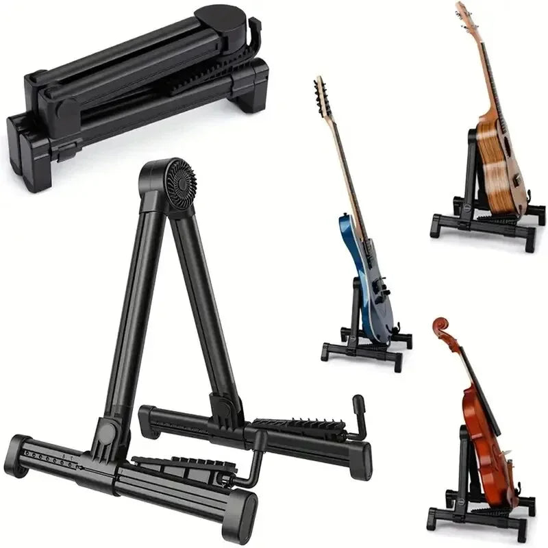 Folding Guitar Stand Upright Guitar Stand for Acoustic Guitars Electric and Bass Portable and Lightweight Easy Floor Stand