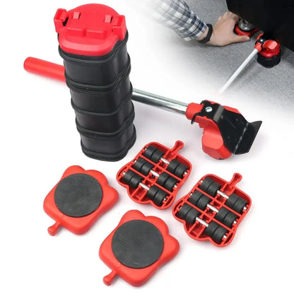 15PCS Furniture Moving Transport Roller Set Removal Lifting Moving Tool Set Wheel Bar Mover Moving Heavy Stuffs Device Hand Tool