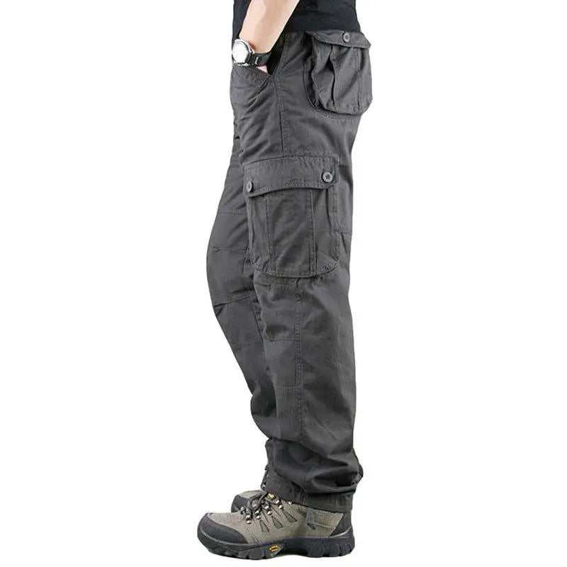 Men's Camo Pants Tactical Cargo Trousers Pure Cotton Overalls Camouflage Loose Work Wear Sports Climbing Sweatpants Heavy Weight