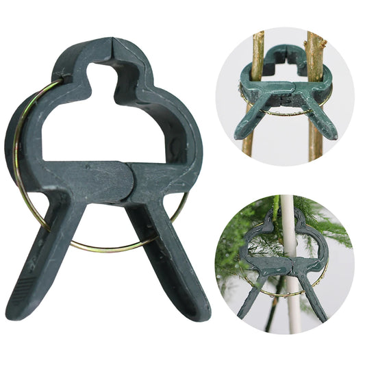 Reusable Green Adjusting Plant Fixed Clip for Fixing Stems Greenhous Vegetables Flowers Stem Vines Grape Clamp Support Fastener