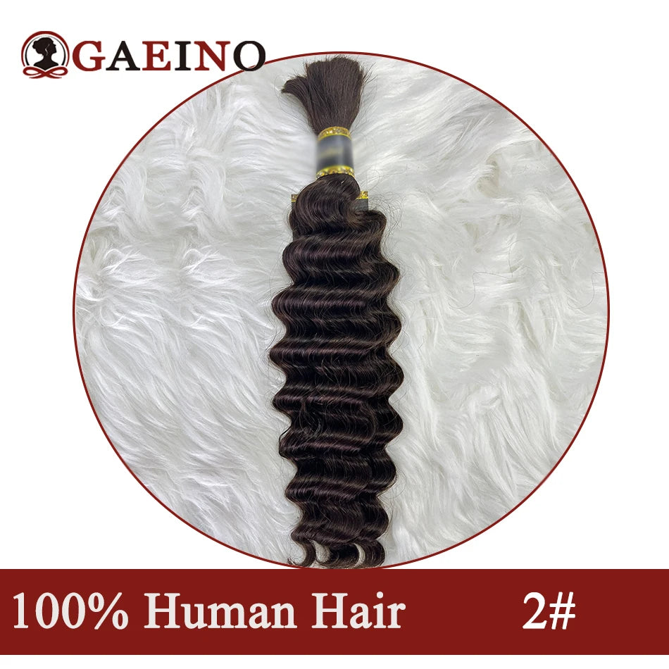 Deep Wave Bulk Hair Human Hair Braiding Color Natural Black No Weft Bulk Human Hair For Braiding Extensions Salon Quality 14-28"