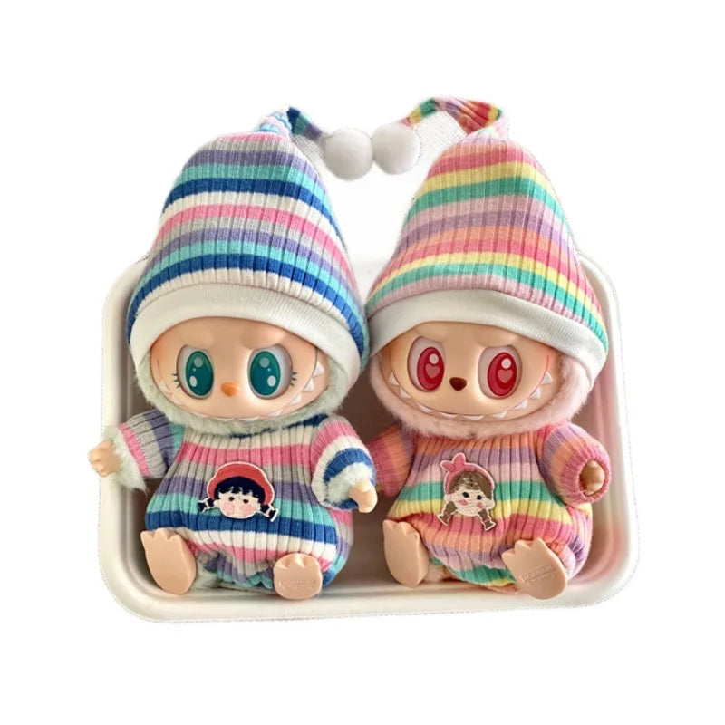 labubu clothes 17cm Mini Plush Doll'S Clothes Outfit Labubu Idol Dolls Sitting Party labubu v2 pajamas cute lovely doll clothes