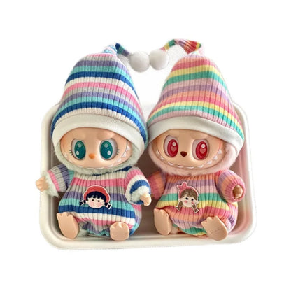 labubu clothes 17cm Mini Plush Doll'S Clothes Outfit Labubu Idol Dolls Sitting Party labubu v2 pajamas cute lovely doll clothes