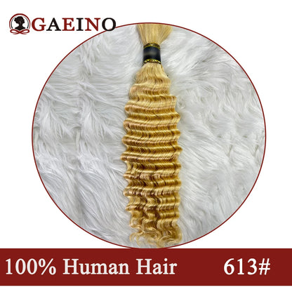 Deep Wave Bulk Hair Human Hair Braiding Color Natural Black No Weft Bulk Human Hair For Braiding Extensions Salon Quality 14-28"