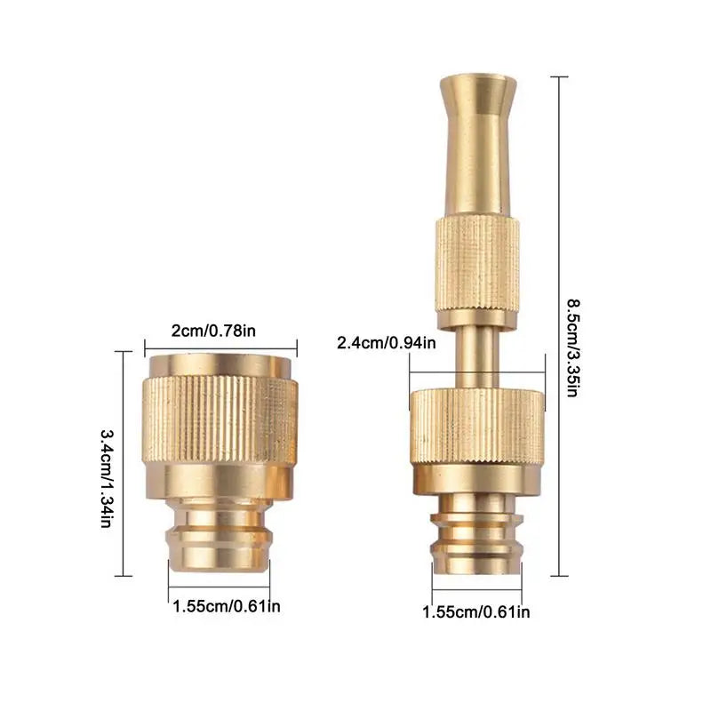 Garden Hose Nozzle Water Hose Nozzle Garden Nozzle Adjustable Outdoor Hose Nozzle Brass Faucet Adapter Spray Nozzle For Watering