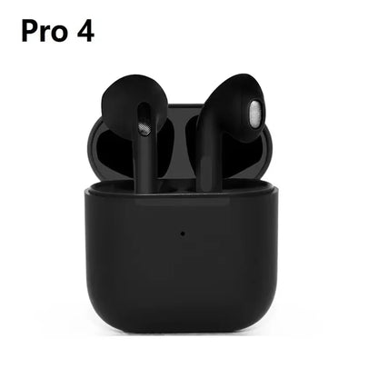 Pro4 TWS Bluetooth Earphone 9D Stereo Wireless Headphone In-Ear HiFi Earbud HandsFree Headset With Microphone For Smartphone