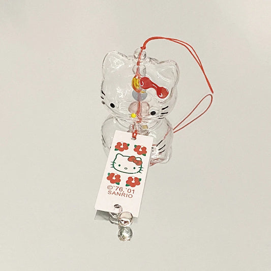 Anime Sanrio Figure Hello Kitty Wind Chime Mobile Phone Chain Pendant Cartoon Cat Keychain Kawaii Toy Gift Collectible Model