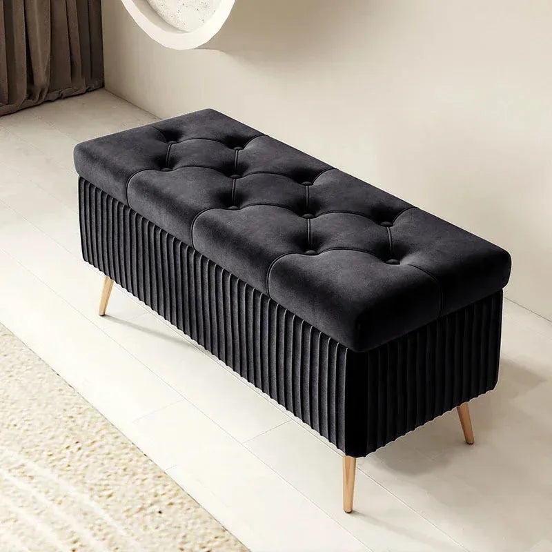 Entrance Velvet Stools for Living Room Furniture Home Ottomans Nordic Storage Bench Bedroom Shoe Changing Stools Bed End Stool