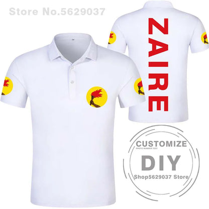 Zaire Flag 1971 1997 Polo Shirt Democratic Republic Of Congo Customized  Sports Polo Shirt Flag Polo Shirt Print Photo Clothes